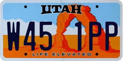 UT license plate W451PP