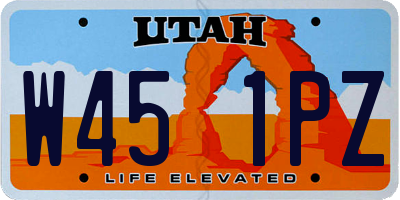 UT license plate W451PZ