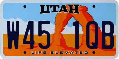UT license plate W451QB