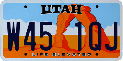 UT license plate W451QJ