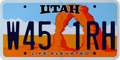 UT license plate W451RH