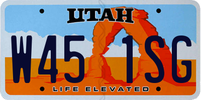 UT license plate W451SG