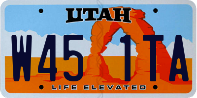 UT license plate W451TA