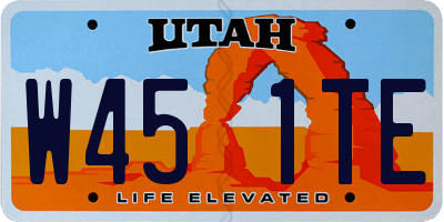 UT license plate W451TE