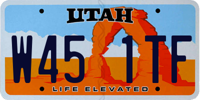 UT license plate W451TF