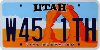UT license plate W451TH