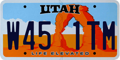 UT license plate W451TM