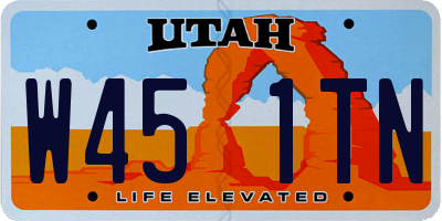 UT license plate W451TN