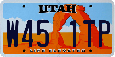 UT license plate W451TP