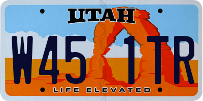 UT license plate W451TR