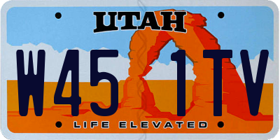 UT license plate W451TV