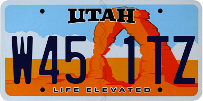UT license plate W451TZ