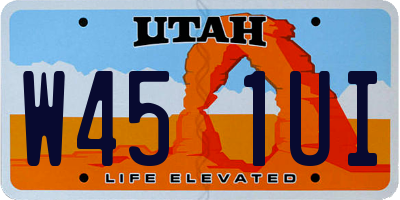 UT license plate W451UI
