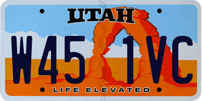 UT license plate W451VC