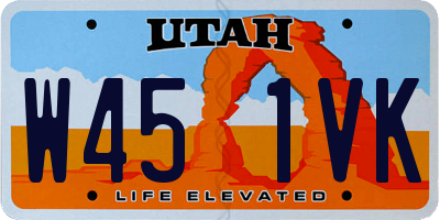UT license plate W451VK