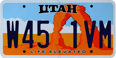 UT license plate W451VM
