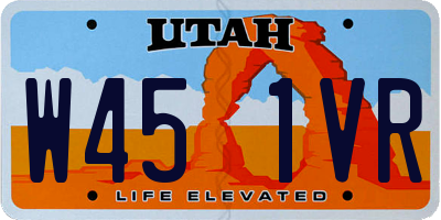 UT license plate W451VR