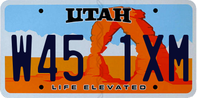 UT license plate W451XM
