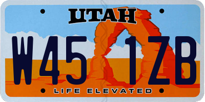 UT license plate W451ZB