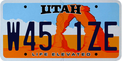 UT license plate W451ZE