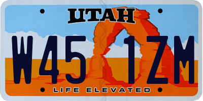 UT license plate W451ZM