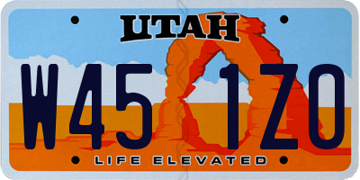 UT license plate W451ZO