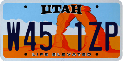 UT license plate W451ZP