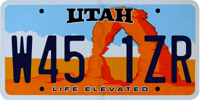 UT license plate W451ZR
