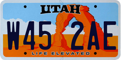 UT license plate W452AE