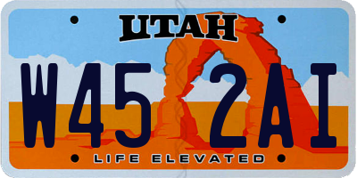UT license plate W452AI