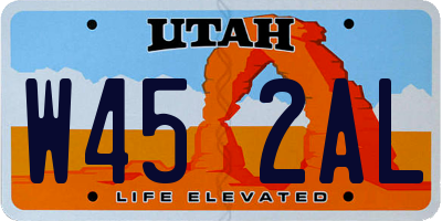 UT license plate W452AL