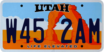 UT license plate W452AM