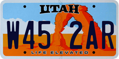 UT license plate W452AR
