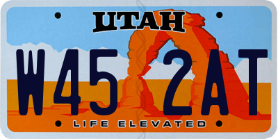 UT license plate W452AT