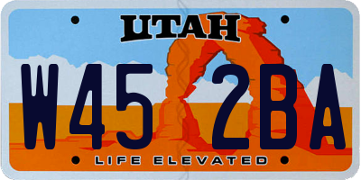 UT license plate W452BA