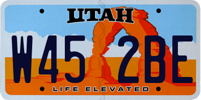 UT license plate W452BE