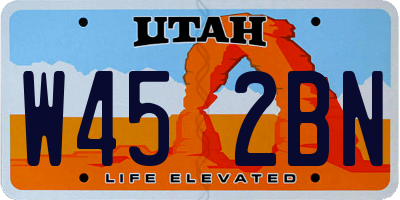 UT license plate W452BN