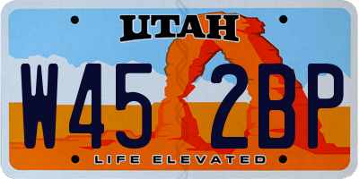 UT license plate W452BP