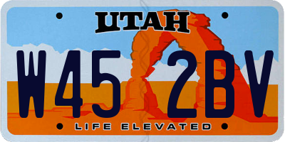 UT license plate W452BV