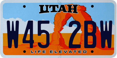 UT license plate W452BW