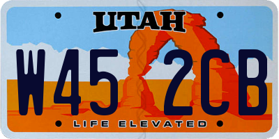 UT license plate W452CB