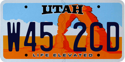 UT license plate W452CD
