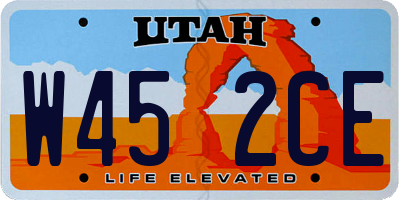 UT license plate W452CE