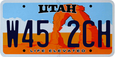 UT license plate W452CH