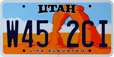 UT license plate W452CI