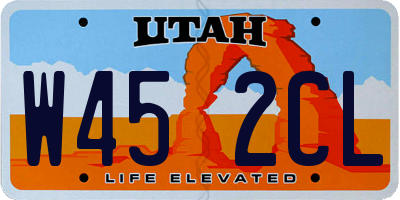 UT license plate W452CL