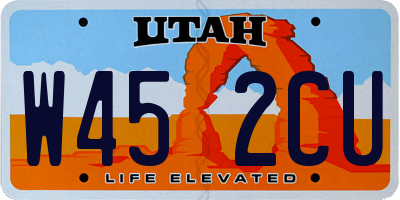 UT license plate W452CU