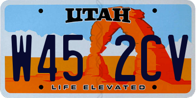 UT license plate W452CV