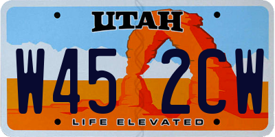 UT license plate W452CW