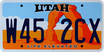 UT license plate W452CX